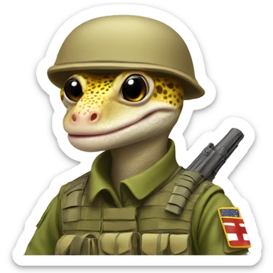 Soldier gecko sticker