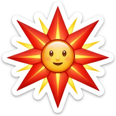 Rayos sentellas con furia rojo  sticker