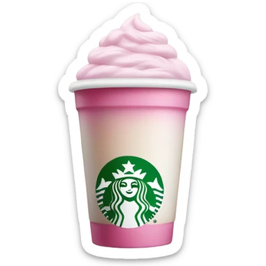 starbucks cup pink drink with cold foam sticker