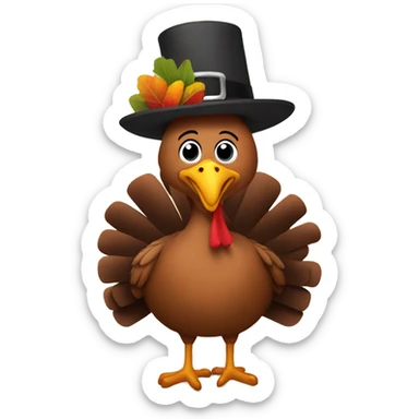 Turkey saying happy thanksgiving  sticker