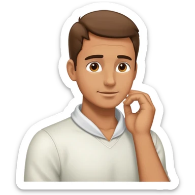 Guy putting his hand around his neck  sticker