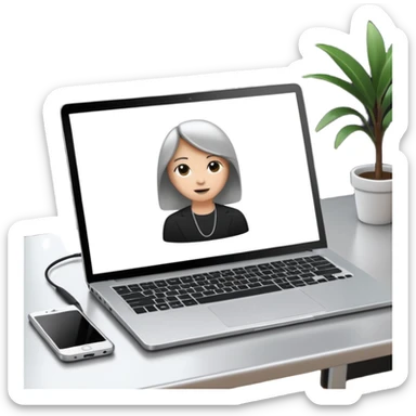 meeting call laptop sticker