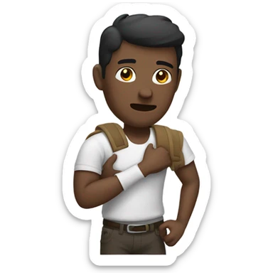 Guy with broken arm in cast sticker