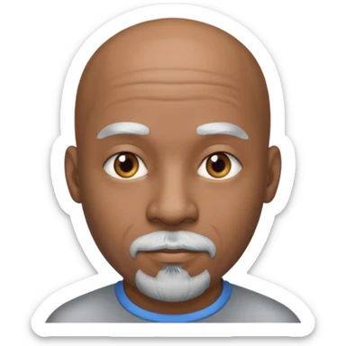Bald black man silver goatee sticker