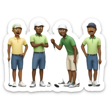group of peple golfing sticker