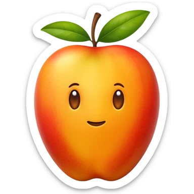 mango whole fruit apple emoji style sticker