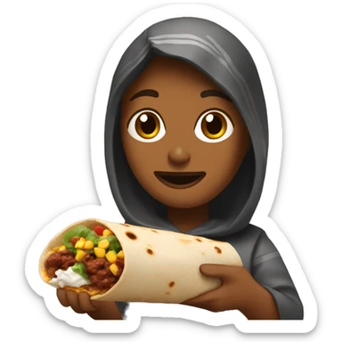 Chipotle burrito with person eating  sticker