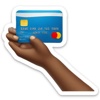 Hand holding a credit card sticker