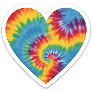 tie die heart sticker
