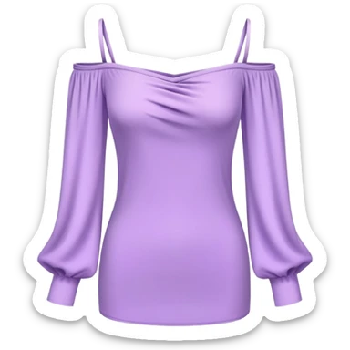 Lilac off shoulder Long sleeve top, isolated sticker