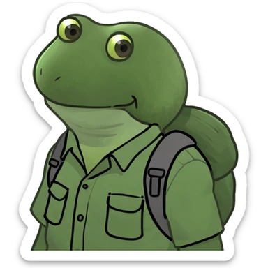 bufo frogs dressed as geologists, celebrating a nerdy beach birthday party with Magic the Gathering and escape room elements, birthday frog with a man bun sticker