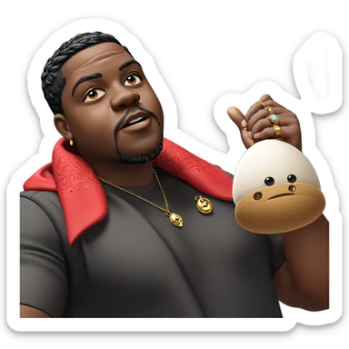 dark-skinned male with jewelry sticker