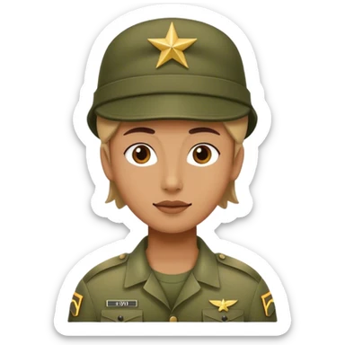 Bare with army hat sticker