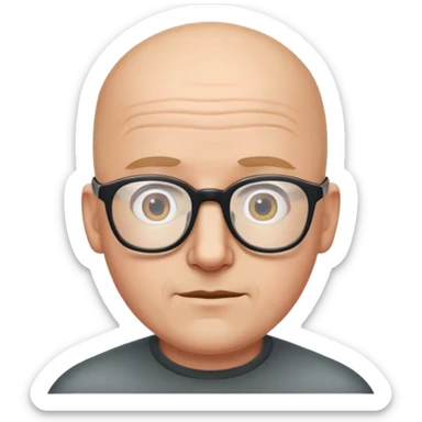 Bald guy with glasses on top of his head sticker