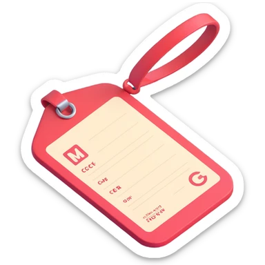 3D style illustration of a tag featuring a check icon sticker