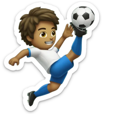 Man playing soccer and does bicycle kick sticker