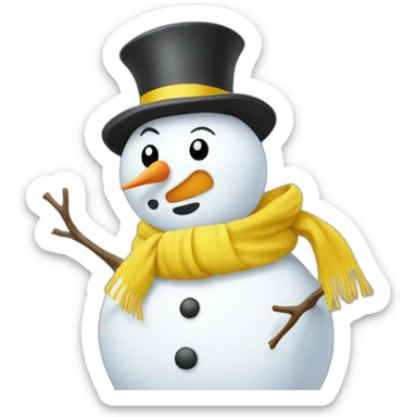 Snowman with yellow scarf sticker