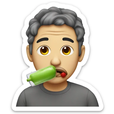 Someone who is lazy and eats juice in a ridiculous state sticker