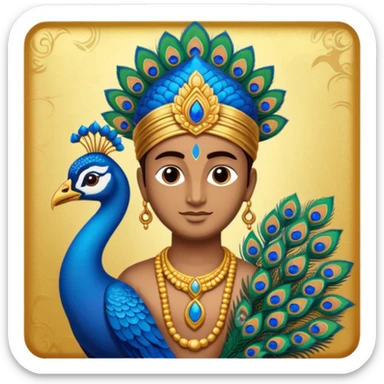 lord Murugan with peacock sticker