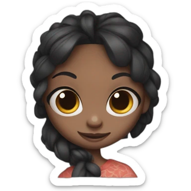 Black girl with a stitch head from lilo sticker