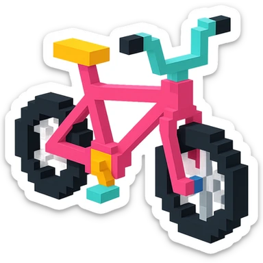 розовый велосипед BMX, no background sticker