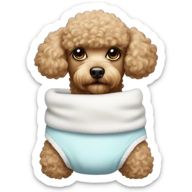 Poodle in a nappy sticker