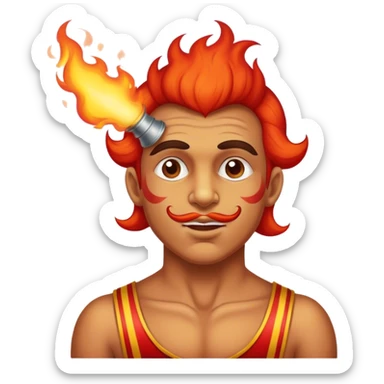 Vintage circus fire breather sticker