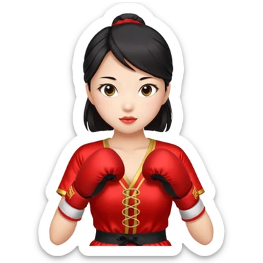 sexy chinese girl in traditional clothes boxing sticker