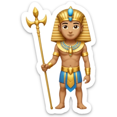 pharaoh full body arms crossed holding crook and flail gold jewelry sticker