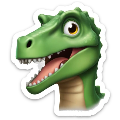 A dinosaur that’s cross eyed sticker