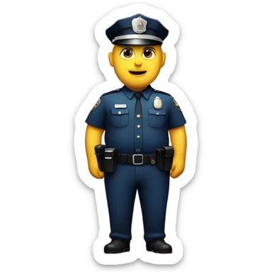 Policemen with big belly sticker