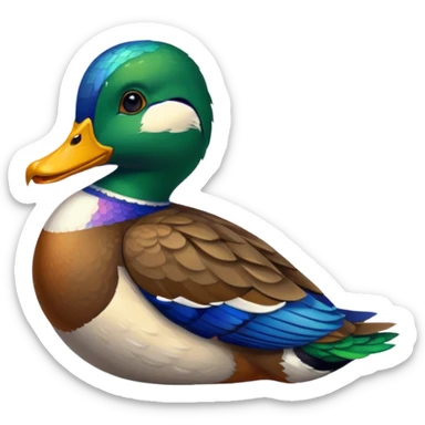 Mallard duck, pixel art sticker
