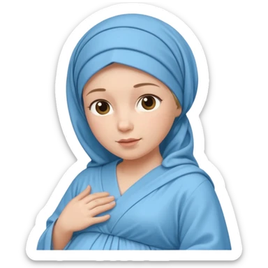 A biblical illustration of the mary when pregnant sticker