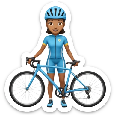 City Cyclist black woman sticker