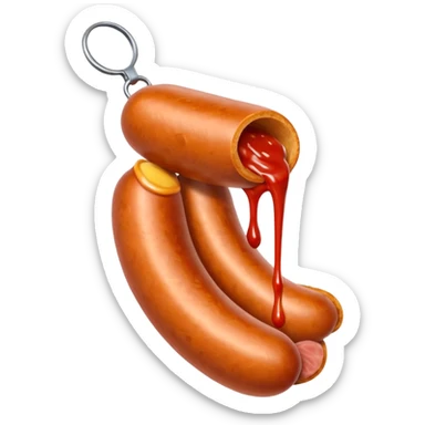 A sausage that squirts sauce sticker
