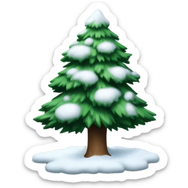Evergreen tree with snow all over it sticker