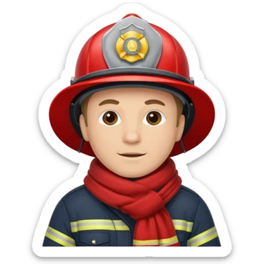 Fireman with scarf 
 sticker