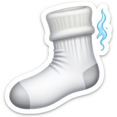 White sock with stink fume sticker