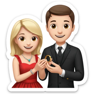 🧎‍♂️‍➡️💍💃 a boy parposing a girl sticker