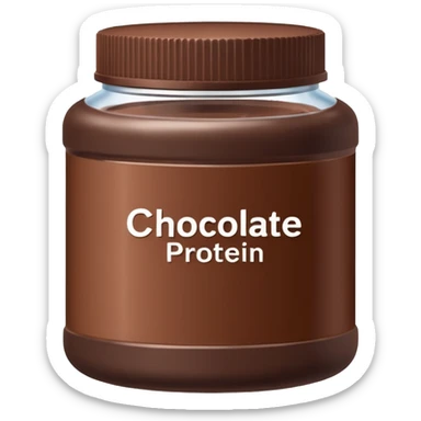 chocolate protein powder jar labeled chocolate icon sticker