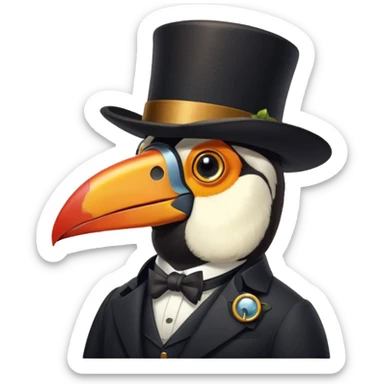 Toucan in Victorian Garb sticker
