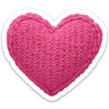 Knitted heart sticker