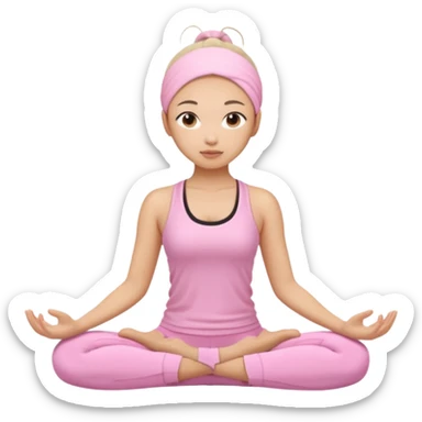 asian yoga girl light pink clothes  sticker