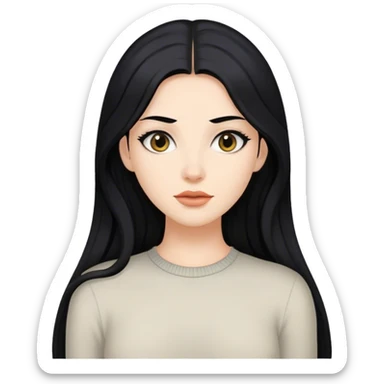 Mujer con el cabello largo y negro Blanca en goals sticker