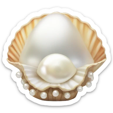 Pearl and shell sticker