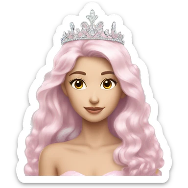 pale pink tiara sparkly silver sticker