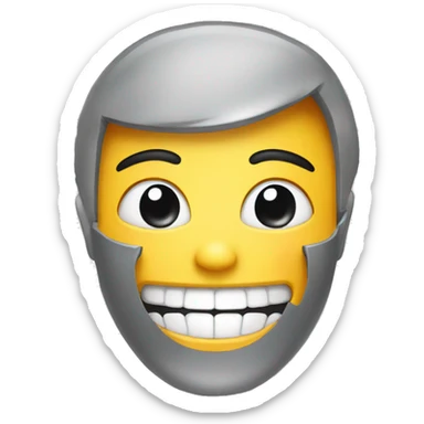 smiling emoji with bottom titanium grill sticker