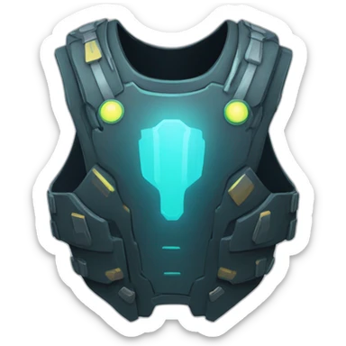 futuristic Anti-Matter breastplate colored as void of space sticker