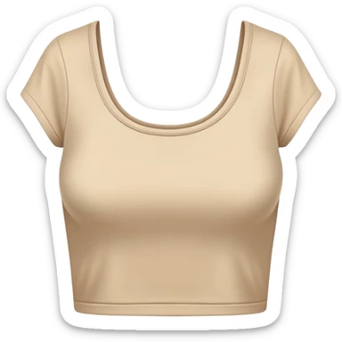 super realistic beige crop top tshirt sticker