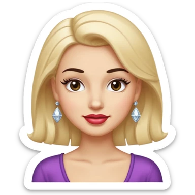 A face with one raised brow, a smirk, and a wink. Long fake lashes, gloss that glows.  Maybe a tilted head pose with a hand-on-hip silhouette or a tiny sparkle accent to emphasize confidence. sticker